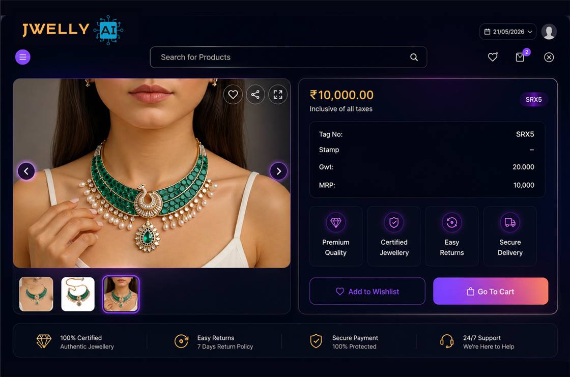 Jwelly AI Studio dashboard preview